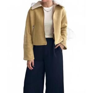 NEW ELODIE bass faux sherling jacket in mustard